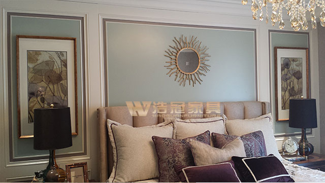 法式-主臥木飾面護墻板 法式-主臥木飾面護墻板