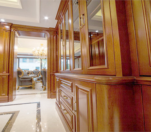 坤庭櫻桃木書柜定制